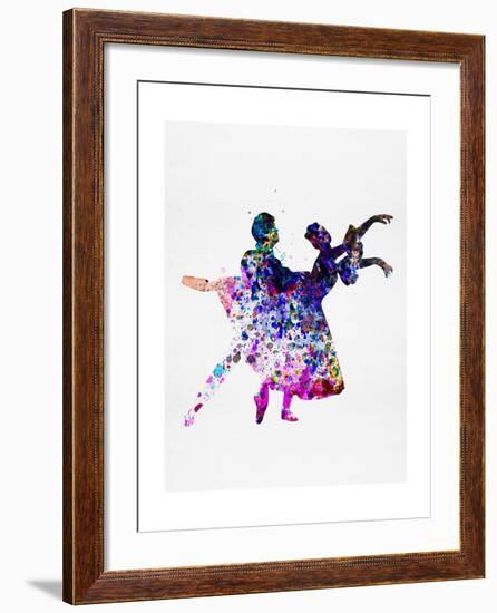 Ballet Dancers Watercolor 1-Irina March-Framed Art Print