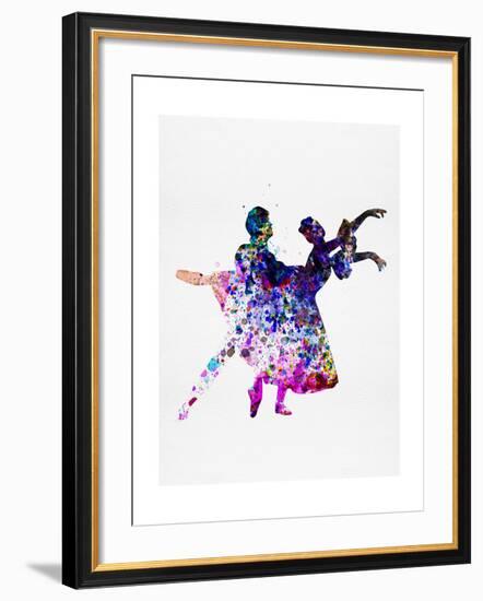 Ballet Dancers Watercolor 1-Irina March-Framed Art Print