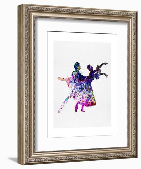 Ballet Dancers Watercolor 1-Irina March-Framed Art Print