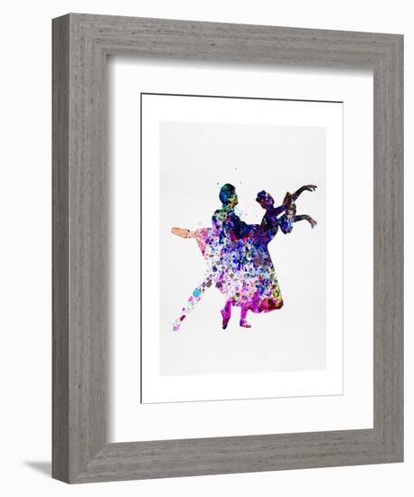 Ballet Dancers Watercolor 1-Irina March-Framed Art Print