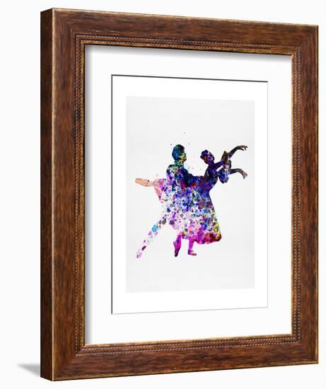 Ballet Dancers Watercolor 1-Irina March-Framed Art Print