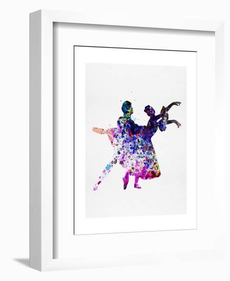 Ballet Dancers Watercolor 1-Irina March-Framed Art Print