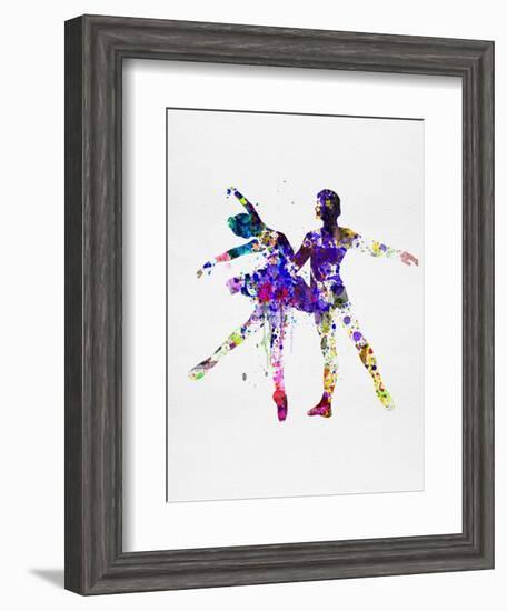 Ballet Dancers Watercolor 2-Irina March-Framed Art Print