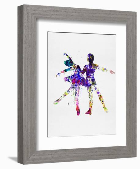 Ballet Dancers Watercolor 2-Irina March-Framed Art Print