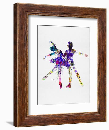 Ballet Dancers Watercolor 2-Irina March-Framed Art Print