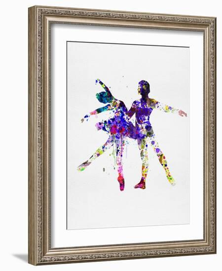 Ballet Dancers Watercolor 2-Irina March-Framed Art Print