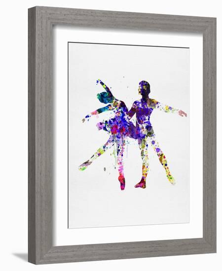 Ballet Dancers Watercolor 2-Irina March-Framed Art Print