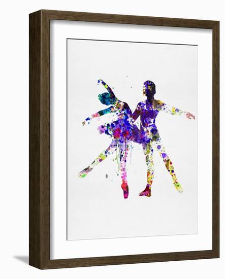 Ballet Dancers Watercolor 2-Irina March-Framed Art Print