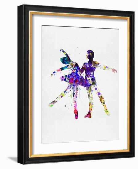 Ballet Dancers Watercolor 2-Irina March-Framed Art Print