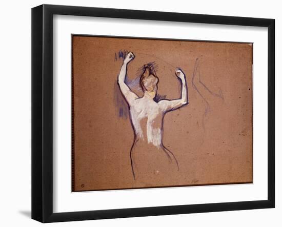 Ballet De Papa Chrysanthme (Study for One of the Featured Dancers), 1893 (Oil on Cardboard)-Henri de Toulouse-Lautrec-Framed Giclee Print