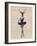 Ballet Deer in Blue-Fab Funky-Framed Art Print