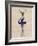 Ballet Deer in Blue-Fab Funky-Framed Art Print