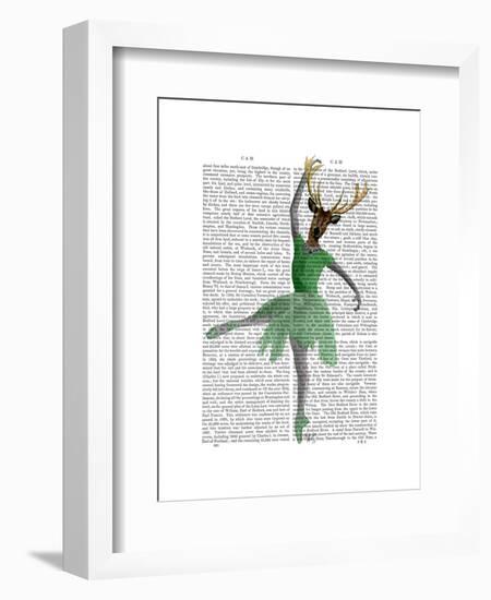 Ballet Deer in Green-Fab Funky-Framed Art Print