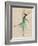 Ballet Deer in Green-Fab Funky-Framed Art Print