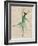 Ballet Deer in Green-Fab Funky-Framed Art Print