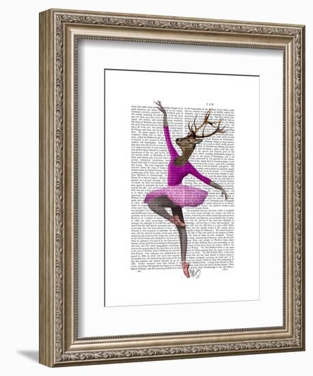 Ballet Deer in Pink-Fab Funky-Framed Art Print