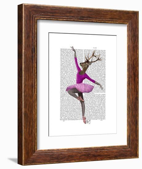 Ballet Deer in Pink-Fab Funky-Framed Art Print