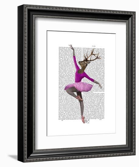 Ballet Deer in Pink-Fab Funky-Framed Art Print