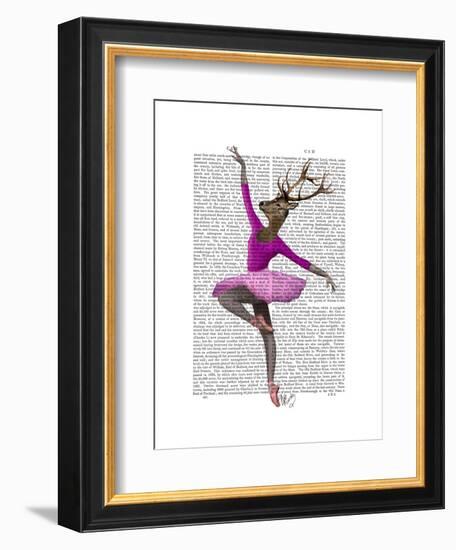 Ballet Deer in Pink-Fab Funky-Framed Art Print