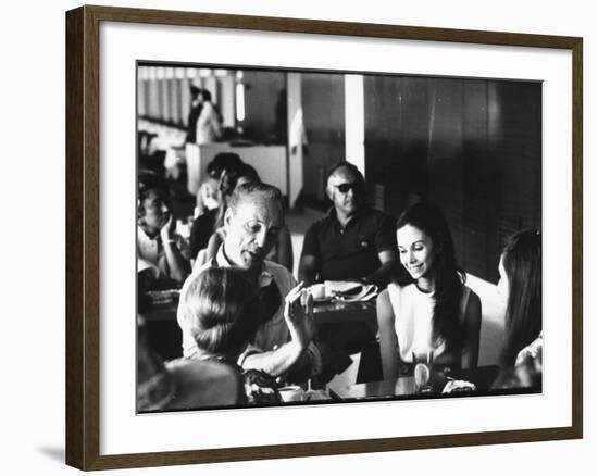 Ballet Master George Balanchine Demonstrating to Dancer Kay Mazzo During NYCB Company Tour-Gjon Mili-Framed Premium Photographic Print