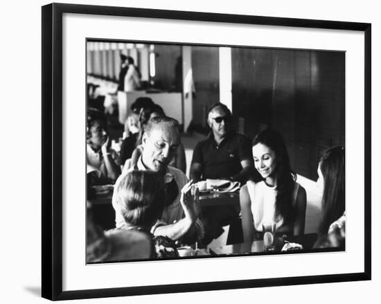 Ballet Master George Balanchine Demonstrating to Dancer Kay Mazzo During NYCB Company Tour-Gjon Mili-Framed Premium Photographic Print