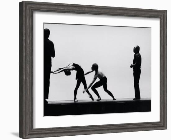 Ballet Master George Balanchine Directing Rehearsal of NYC Ballet Production, Violin Concerto-Gjon Mili-Framed Premium Photographic Print