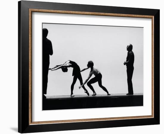 Ballet Master George Balanchine Directing Rehearsal of NYC Ballet Production, Violin Concerto-Gjon Mili-Framed Premium Photographic Print