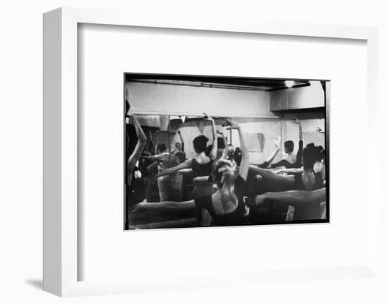 Ballet Master George Balanchine Working with Dancers at Morning Class During NYC Ballet Company-Gjon Mili-Framed Photographic Print