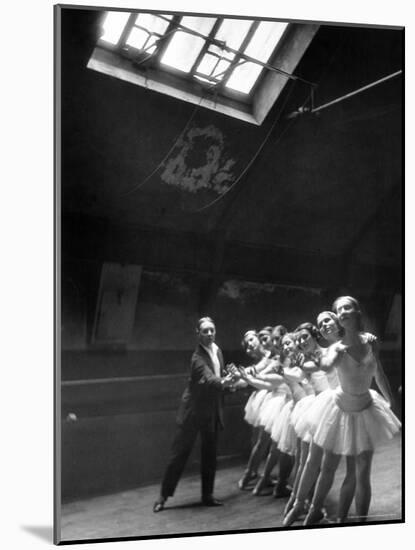 Ballet Master with Ballerinas Practicing Classic Exercise in Rehearsal Room at Grand Opera de Paris-Alfred Eisenstaedt-Mounted Photographic Print