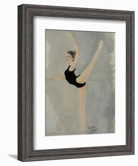 Ballet Practice at Bar-Susan Adams-Framed Giclee Print