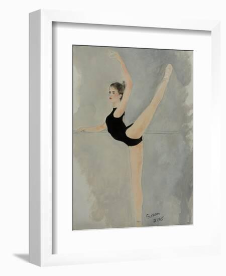 Ballet Practice at Bar-Susan Adams-Framed Giclee Print