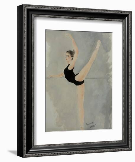 Ballet Practice at Bar-Susan Adams-Framed Giclee Print