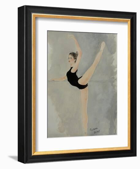 Ballet Practice at Bar-Susan Adams-Framed Giclee Print