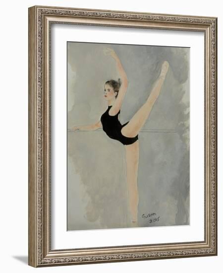 Ballet Practice at Bar-Susan Adams-Framed Giclee Print