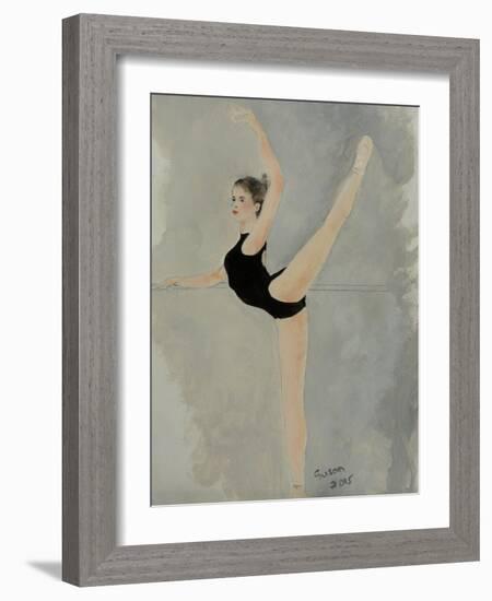 Ballet Practice at Bar-Susan Adams-Framed Giclee Print