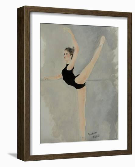 Ballet Practice at Bar-Susan Adams-Framed Giclee Print