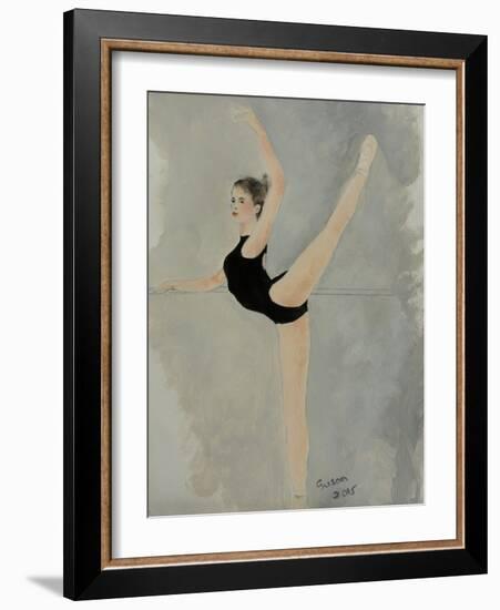 Ballet Practice at Bar-Susan Adams-Framed Giclee Print