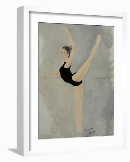 Ballet Practice at Bar-Susan Adams-Framed Giclee Print