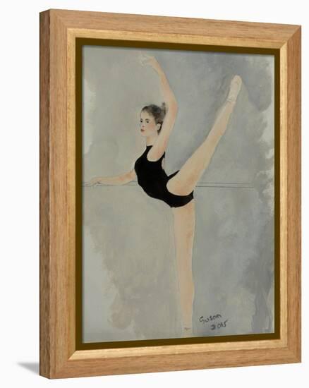 Ballet Practice at Bar-Susan Adams-Framed Premier Image Canvas