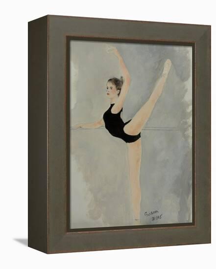 Ballet Practice at Bar-Susan Adams-Framed Premier Image Canvas