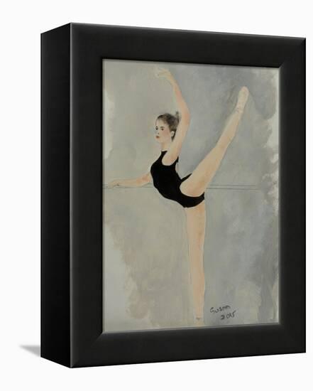 Ballet Practice at Bar-Susan Adams-Framed Premier Image Canvas