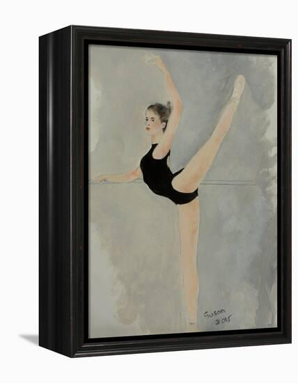 Ballet Practice at Bar-Susan Adams-Framed Premier Image Canvas