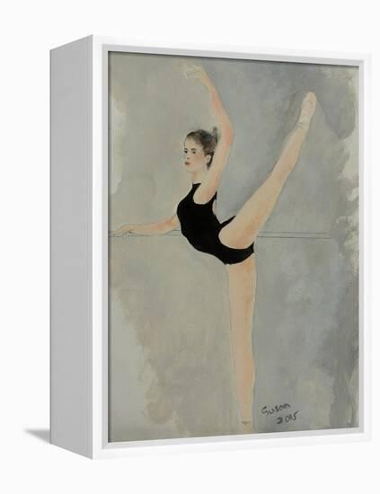 Ballet Practice at Bar-Susan Adams-Framed Premier Image Canvas