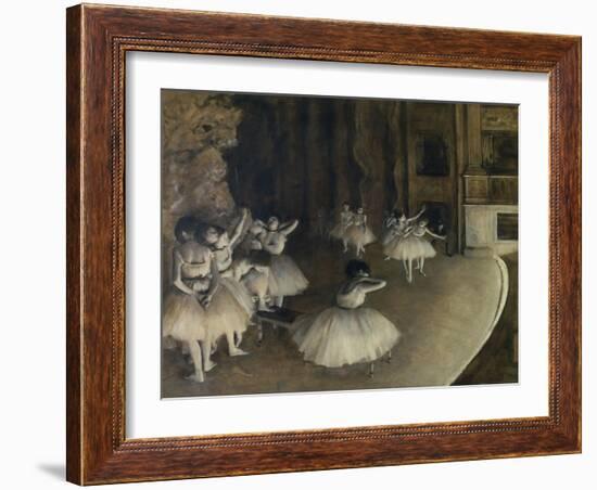 Ballet Rehearsal,1874-Edgar Degas-Framed Art Print