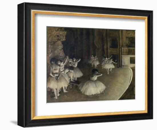 Ballet Rehearsal,1874-Edgar Degas-Framed Art Print