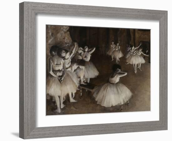 Ballet Rehearsal, c.1874-Edgar Degas-Framed Giclee Print