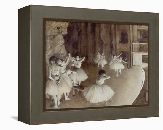 Ballet Rehearsal on Stage, 1874-Edgar Degas-Framed Premier Image Canvas