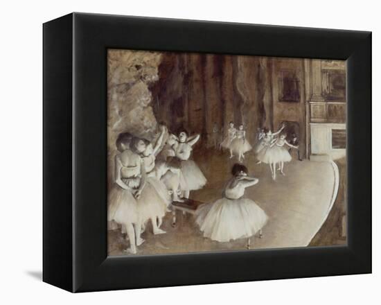 Ballet Rehearsal on Stage, 1874-Edgar Degas-Framed Premier Image Canvas