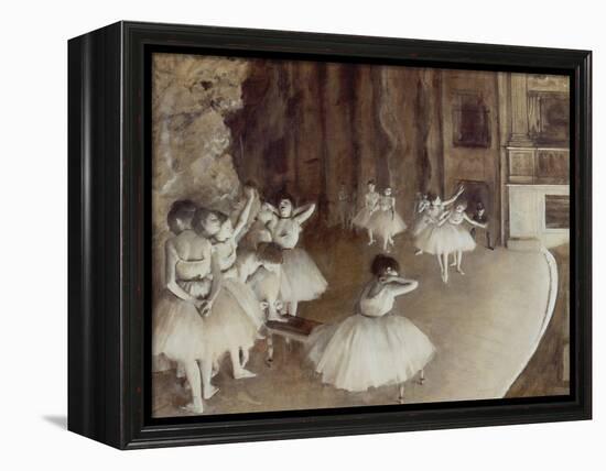 Ballet Rehearsal on Stage, 1874-Edgar Degas-Framed Premier Image Canvas