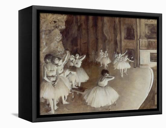 Ballet Rehearsal on Stage, 1874-Edgar Degas-Framed Premier Image Canvas